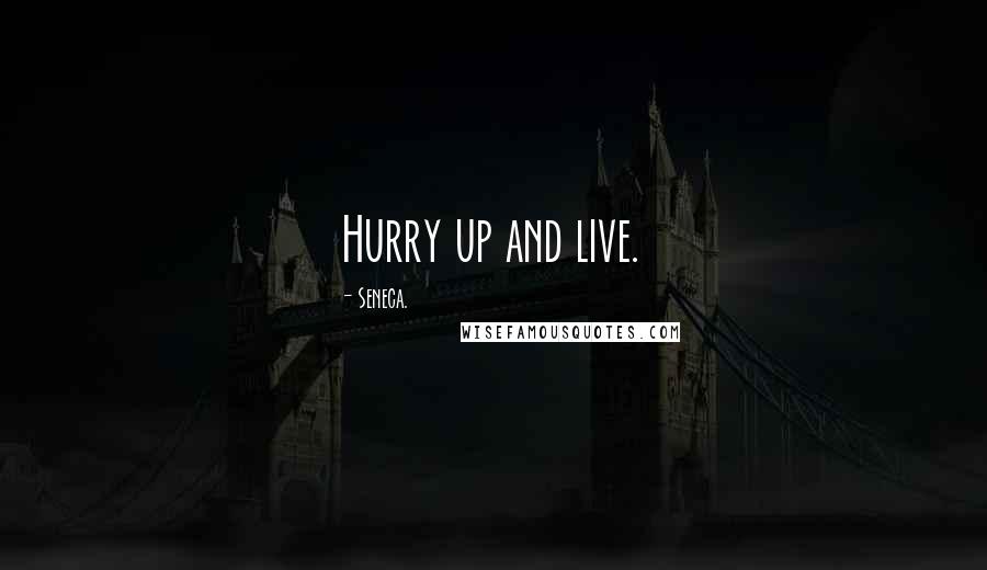 Seneca. Quotes: Hurry up and live.