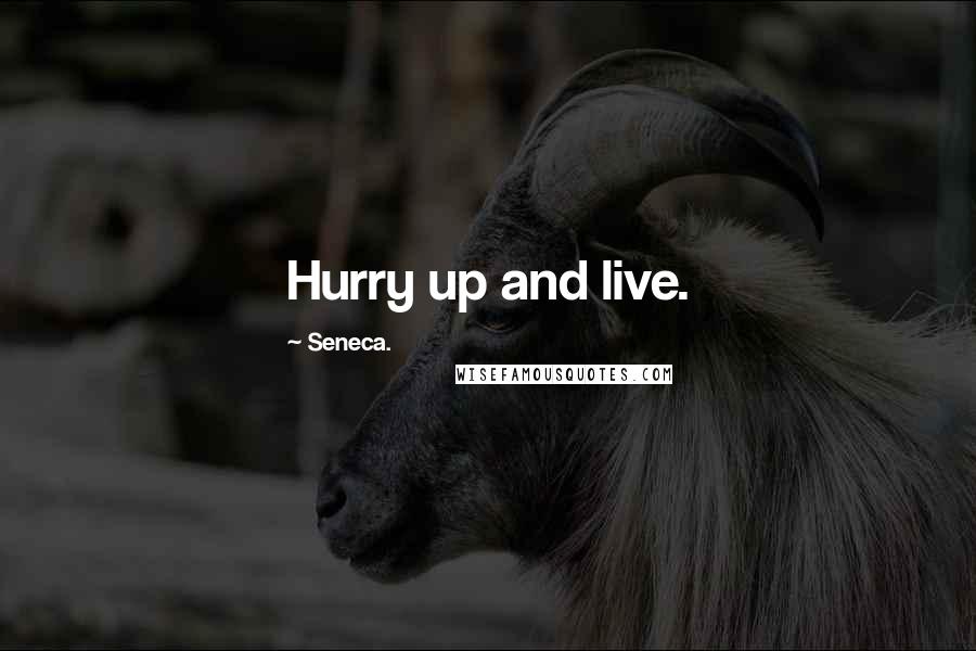 Seneca. Quotes: Hurry up and live.