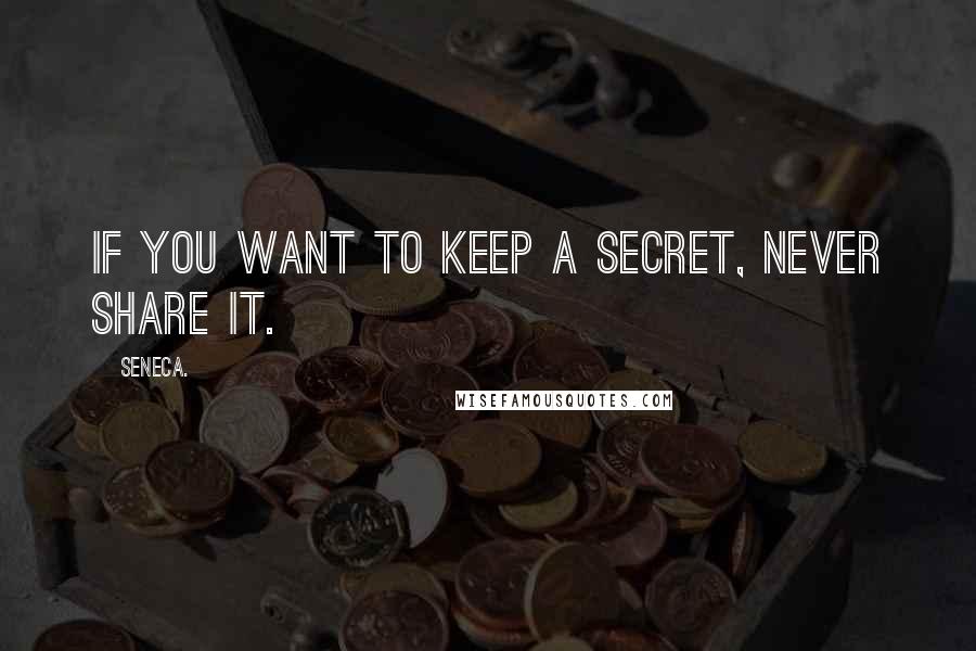 Seneca. Quotes: If you want to keep a secret, never share it.