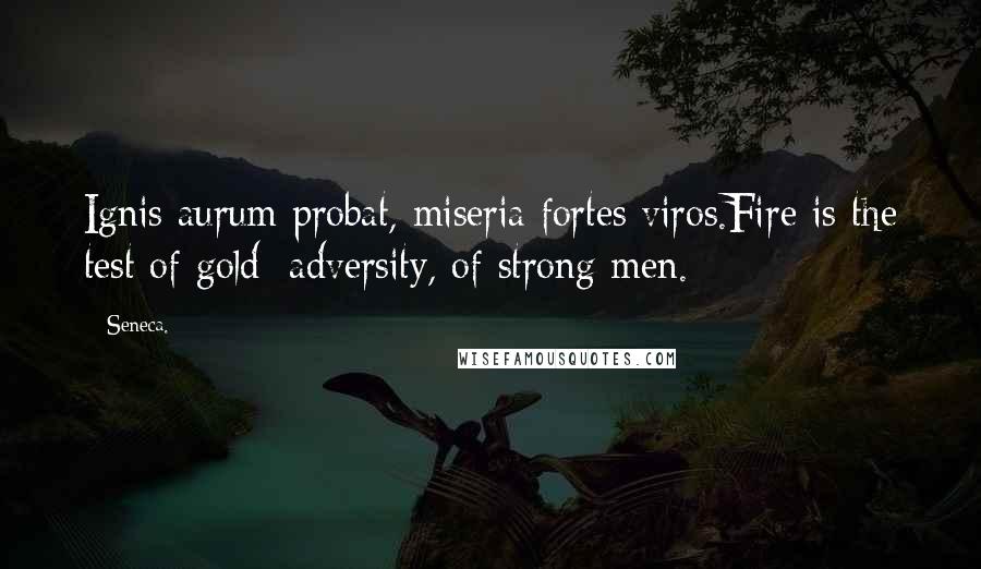 Seneca. Quotes: Ignis aurum probat, miseria fortes viros.Fire is the test of gold; adversity, of strong men.