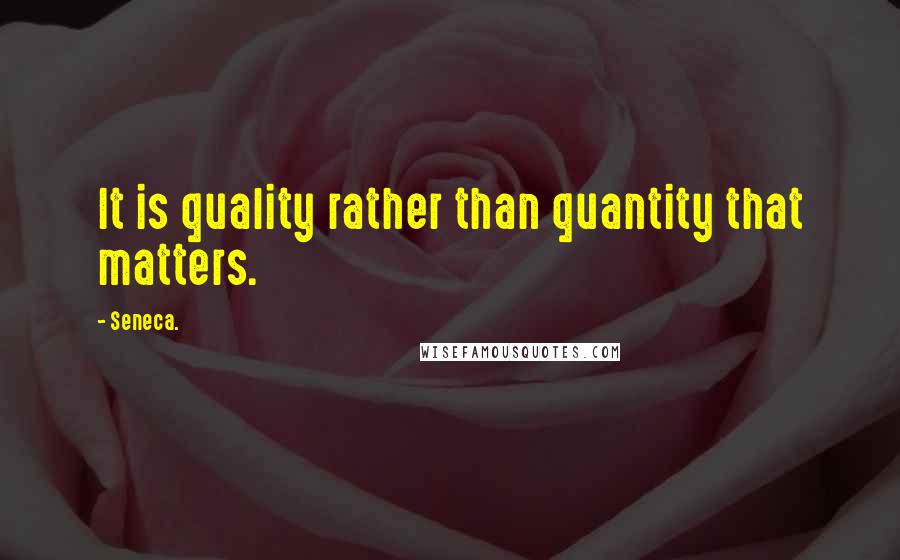 Seneca. Quotes: It is quality rather than quantity that matters.