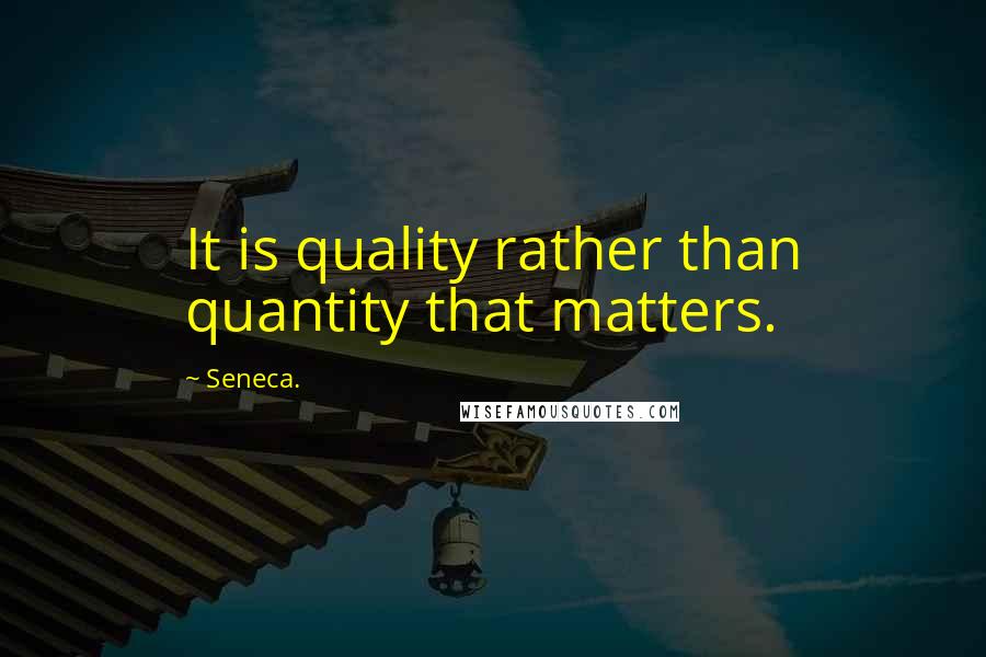 Seneca. Quotes: It is quality rather than quantity that matters.