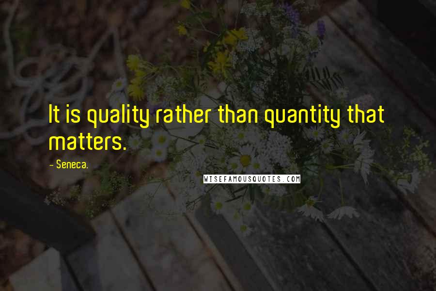 Seneca. Quotes: It is quality rather than quantity that matters.