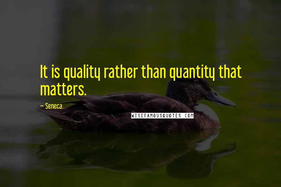 Seneca. Quotes: It is quality rather than quantity that matters.