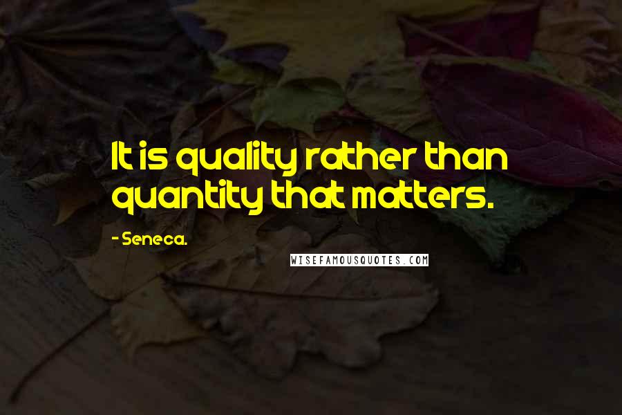 Seneca. Quotes: It is quality rather than quantity that matters.