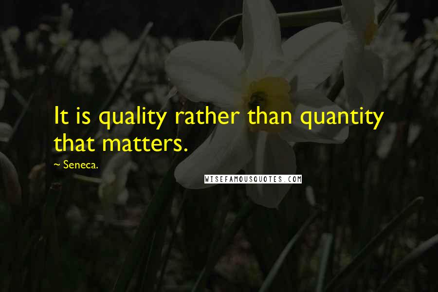 Seneca. Quotes: It is quality rather than quantity that matters.