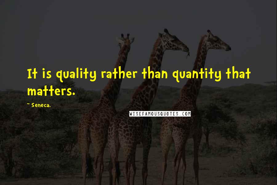 Seneca. Quotes: It is quality rather than quantity that matters.