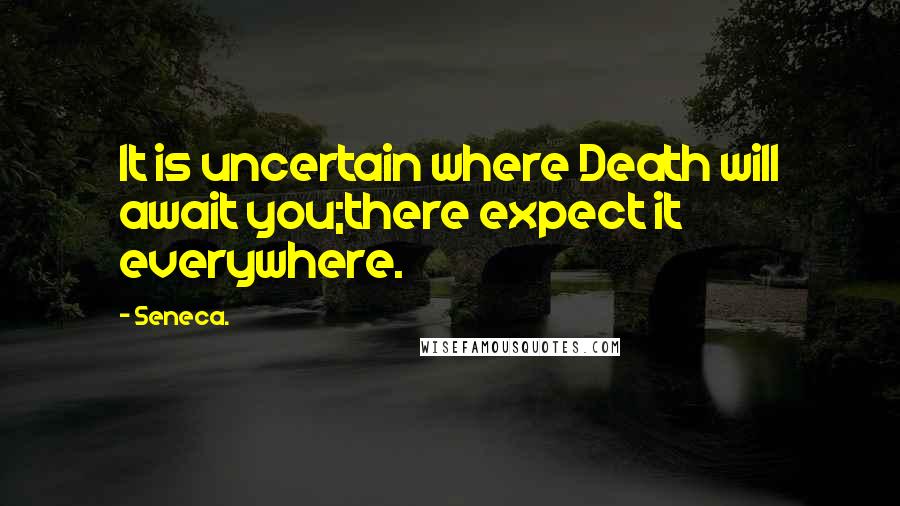 Seneca. Quotes: It is uncertain where Death will await you;there expect it everywhere.