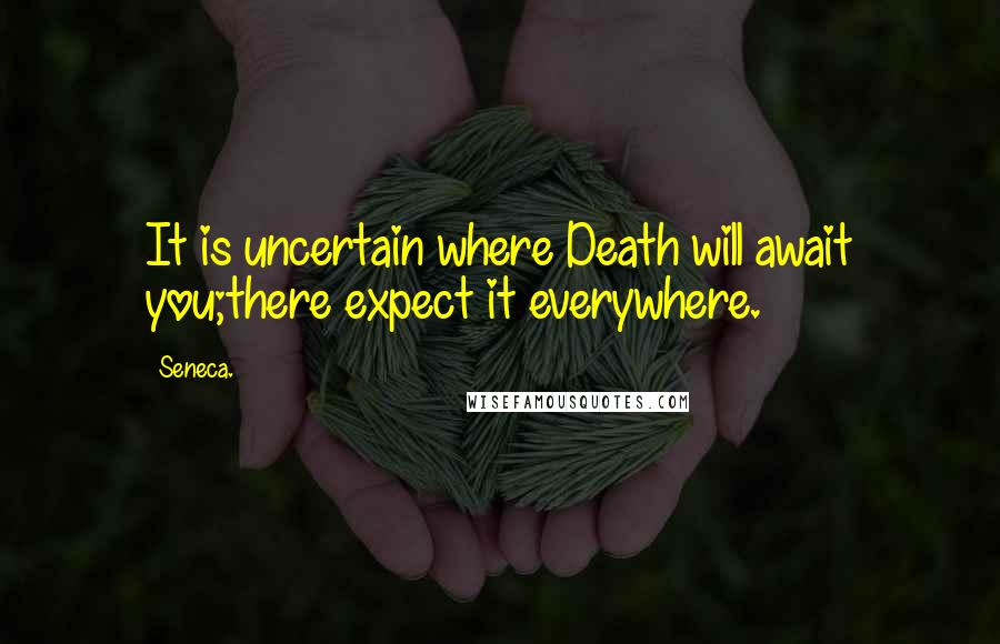 Seneca. Quotes: It is uncertain where Death will await you;there expect it everywhere.