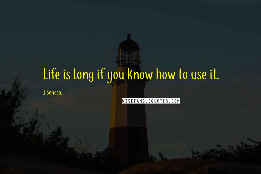 Seneca. Quotes: Life is long if you know how to use it.