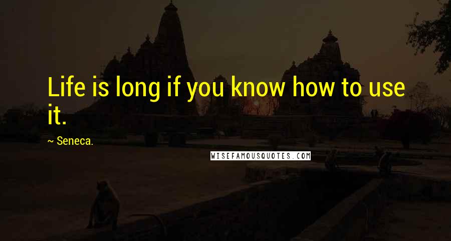 Seneca. Quotes: Life is long if you know how to use it.