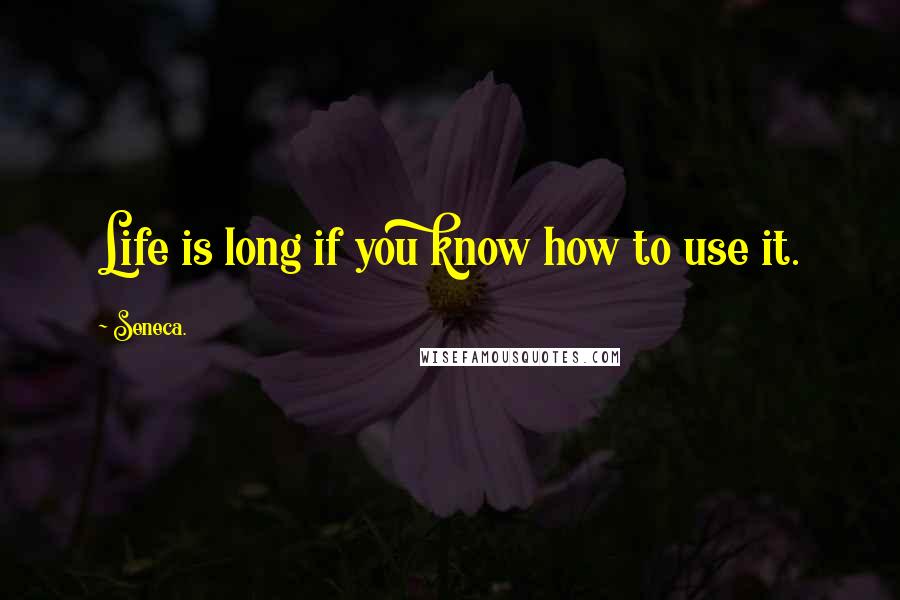 Seneca. Quotes: Life is long if you know how to use it.