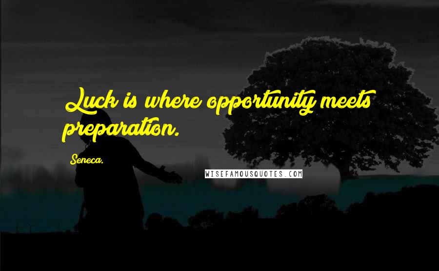 Seneca. Quotes: Luck is where opportunity meets preparation.