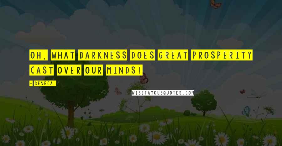 Seneca. Quotes: Oh, what darkness does great prosperity cast over our minds!