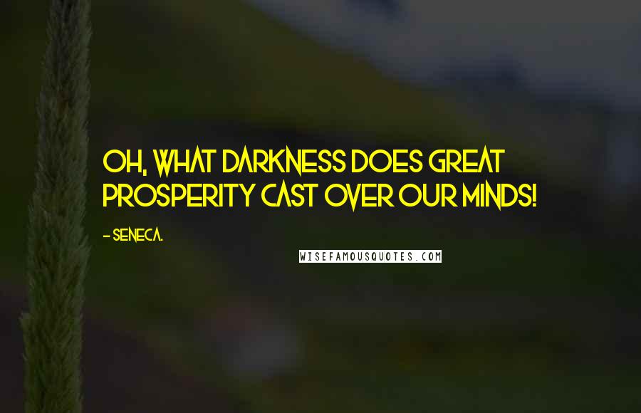 Seneca. Quotes: Oh, what darkness does great prosperity cast over our minds!