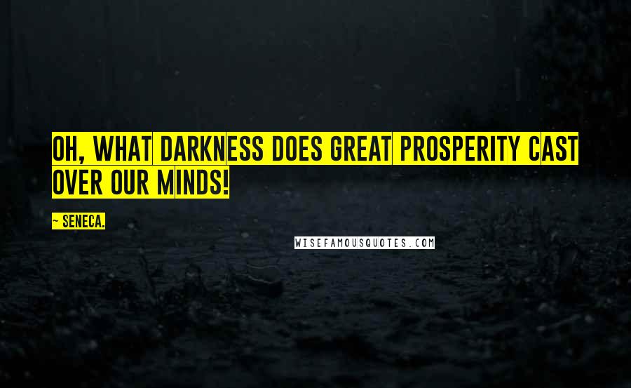 Seneca. Quotes: Oh, what darkness does great prosperity cast over our minds!