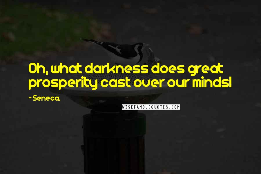 Seneca. Quotes: Oh, what darkness does great prosperity cast over our minds!