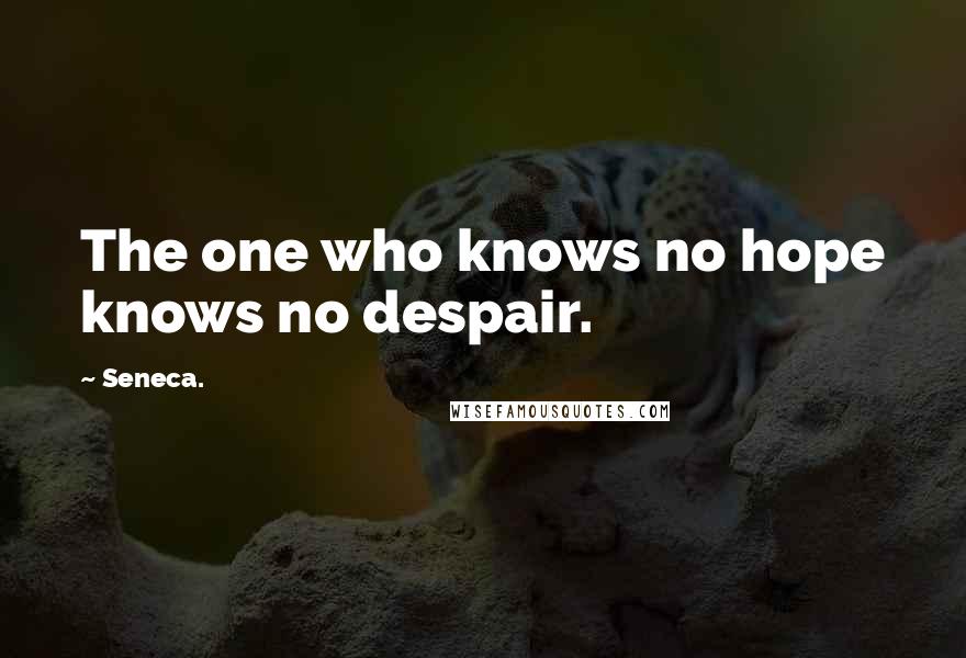 Seneca. Quotes: The one who knows no hope knows no despair.