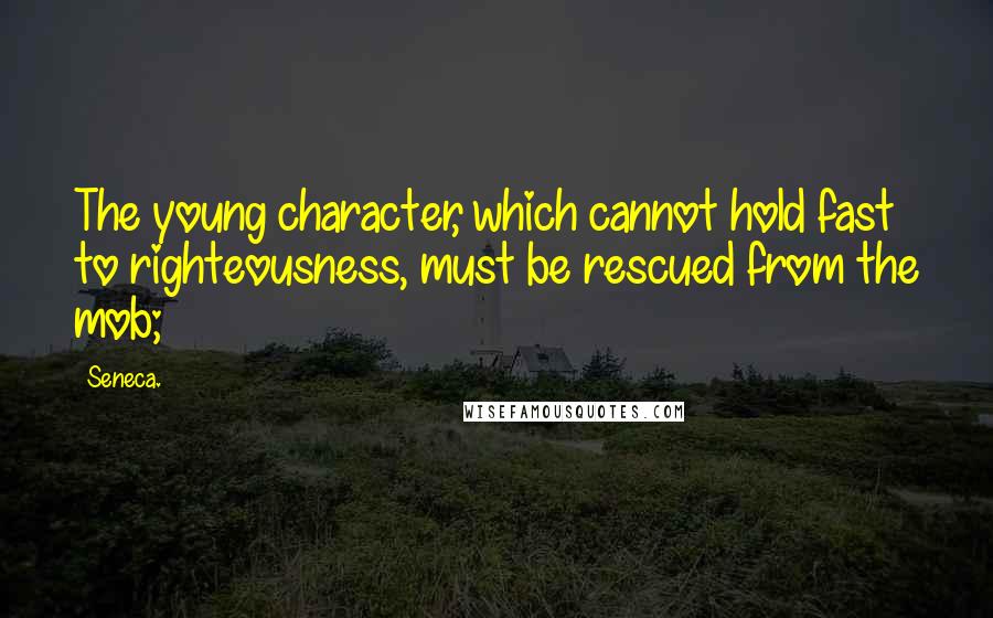 Seneca. Quotes: The young character, which cannot hold fast to righteousness, must be rescued from the mob;