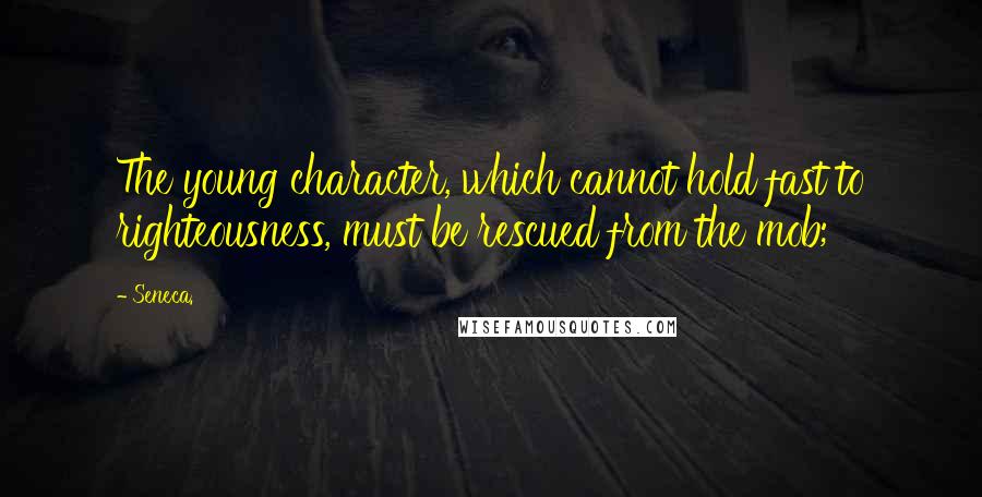 Seneca. Quotes: The young character, which cannot hold fast to righteousness, must be rescued from the mob;