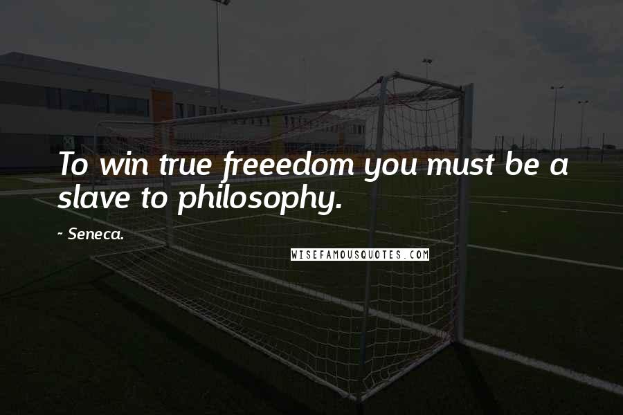 Seneca. Quotes: To win true freeedom you must be a slave to philosophy.