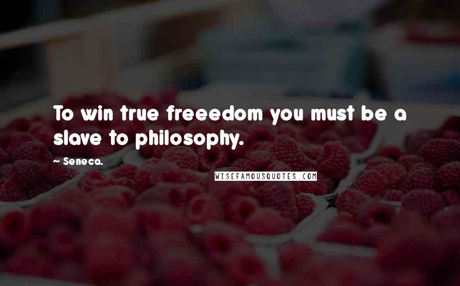 Seneca. Quotes: To win true freeedom you must be a slave to philosophy.
