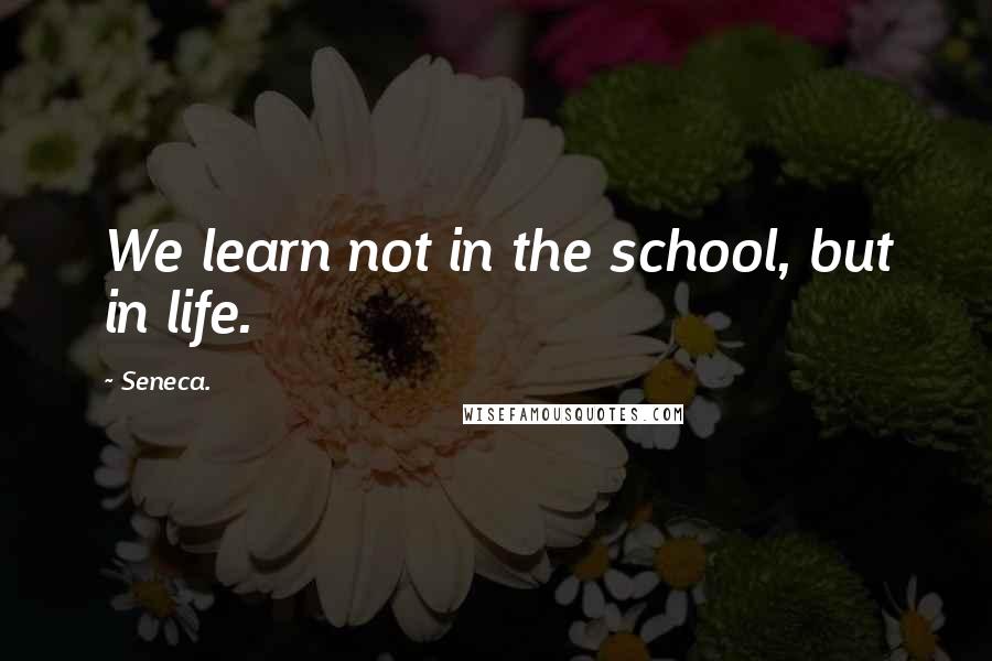 Seneca. Quotes: We learn not in the school, but in life.