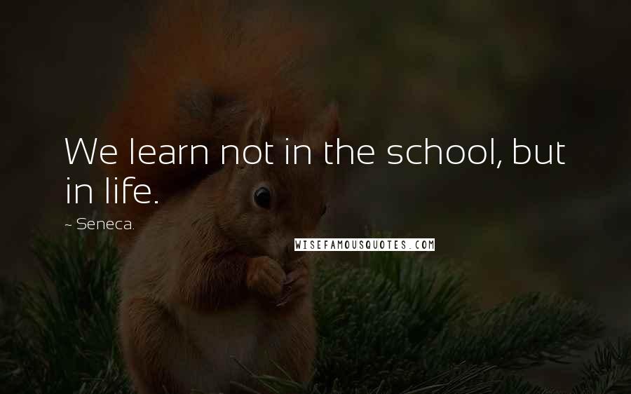 Seneca. Quotes: We learn not in the school, but in life.
