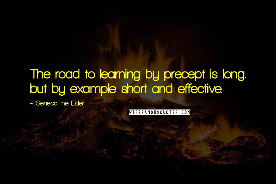 Seneca The Elder Quotes: The road to learning by precept is long, but by example short and effective.