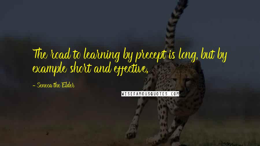 Seneca The Elder Quotes: The road to learning by precept is long, but by example short and effective.