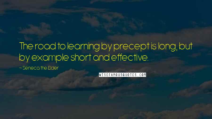 Seneca The Elder Quotes: The road to learning by precept is long, but by example short and effective.