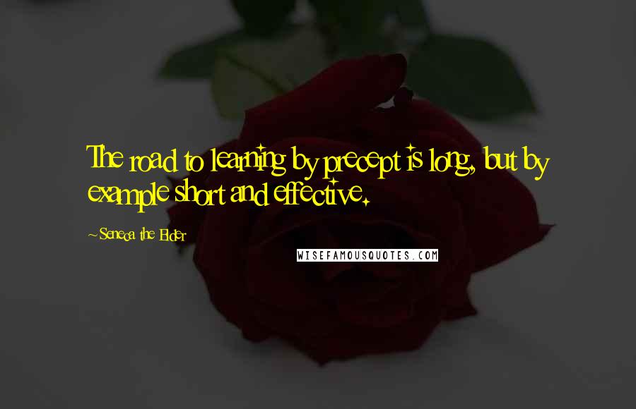 Seneca The Elder Quotes: The road to learning by precept is long, but by example short and effective.