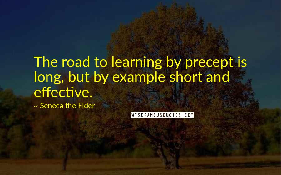 Seneca The Elder Quotes: The road to learning by precept is long, but by example short and effective.