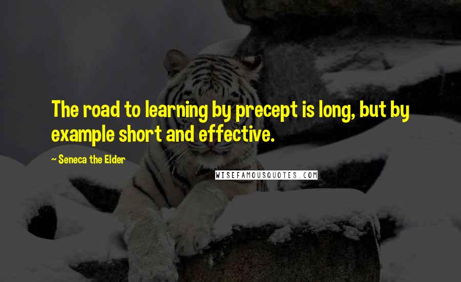 Seneca The Elder Quotes: The road to learning by precept is long, but by example short and effective.