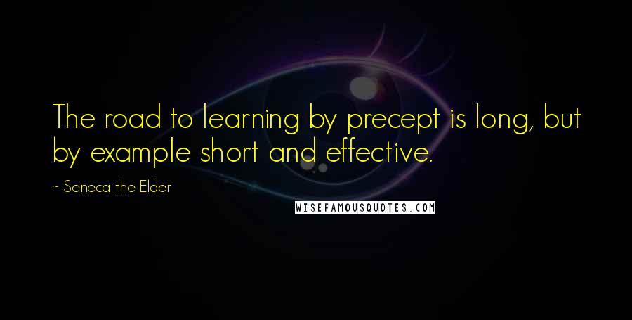 Seneca The Elder Quotes: The road to learning by precept is long, but by example short and effective.