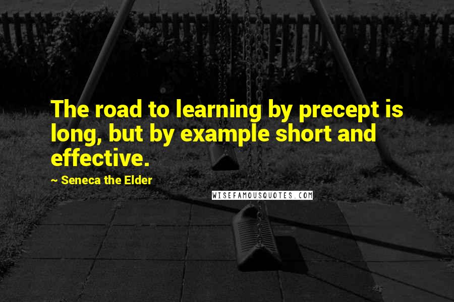 Seneca The Elder Quotes: The road to learning by precept is long, but by example short and effective.