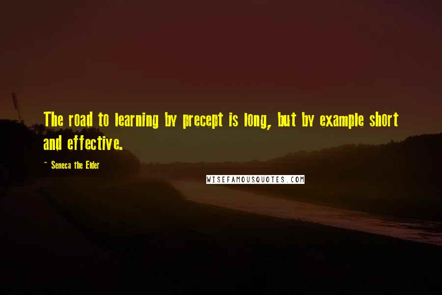 Seneca The Elder Quotes: The road to learning by precept is long, but by example short and effective.