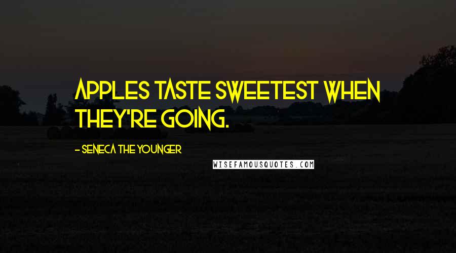 Seneca The Younger Quotes: Apples taste sweetest when they're going.