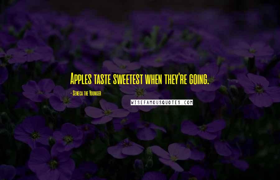 Seneca The Younger Quotes: Apples taste sweetest when they're going.