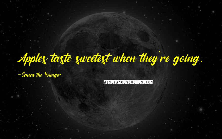 Seneca The Younger Quotes: Apples taste sweetest when they're going.