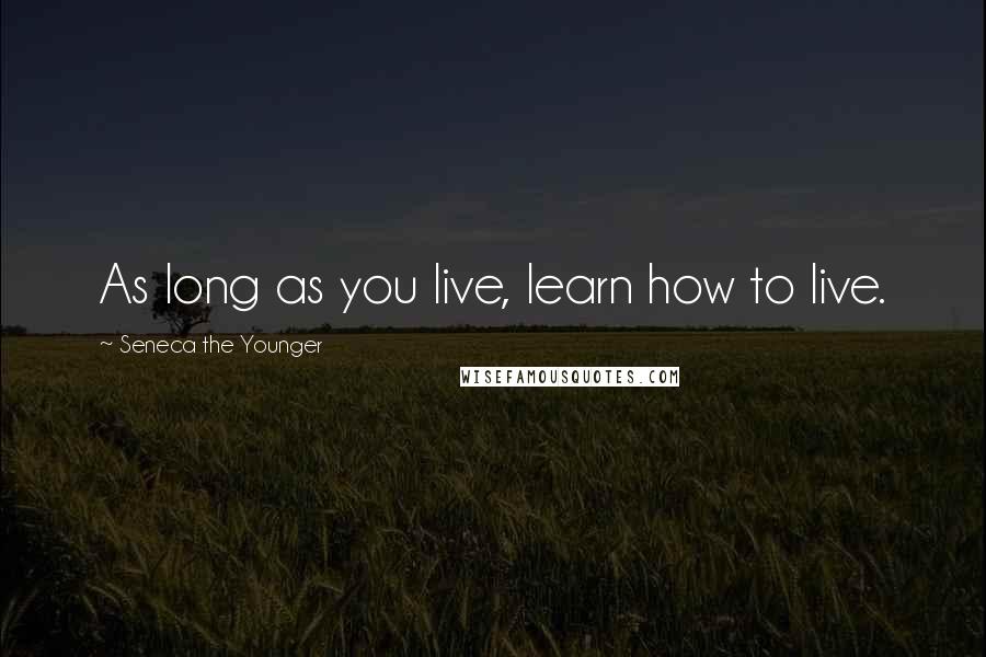 Seneca The Younger Quotes: As long as you live, learn how to live.