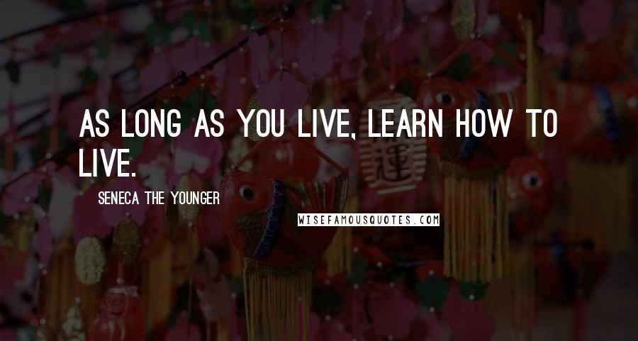 Seneca The Younger Quotes: As long as you live, learn how to live.