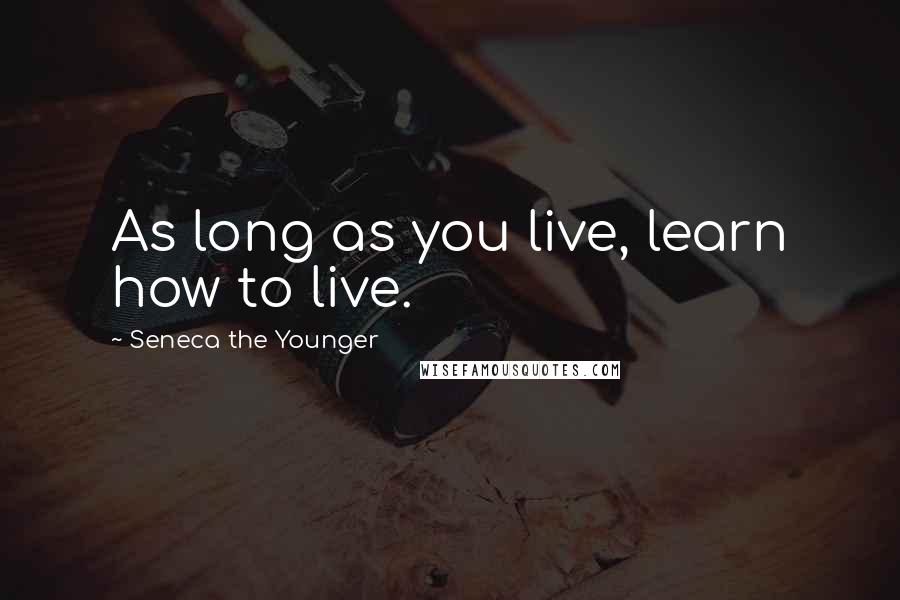 Seneca The Younger Quotes: As long as you live, learn how to live.