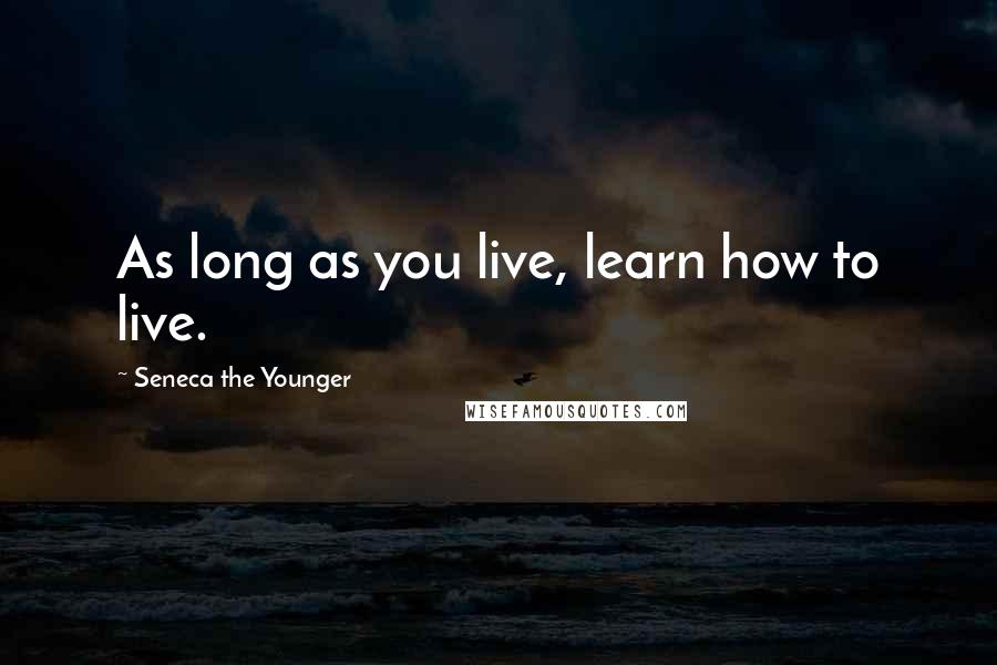 Seneca The Younger Quotes: As long as you live, learn how to live.