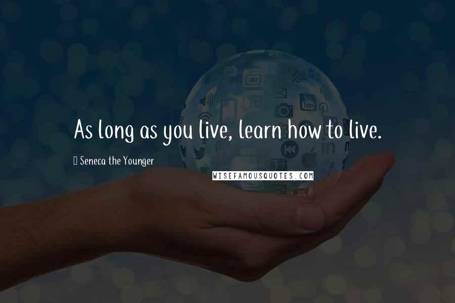 Seneca The Younger Quotes: As long as you live, learn how to live.