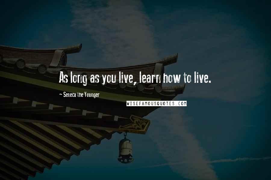 Seneca The Younger Quotes: As long as you live, learn how to live.