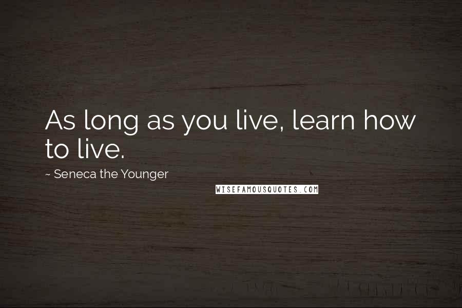 Seneca The Younger Quotes: As long as you live, learn how to live.