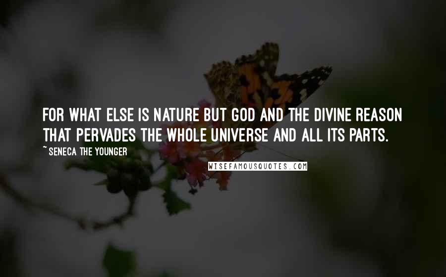 Seneca The Younger Quotes: For what else is Nature but God and the Divine Reason that pervades the whole universe and all its parts.