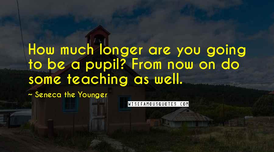 Seneca The Younger Quotes: How much longer are you going to be a pupil? From now on do some teaching as well.