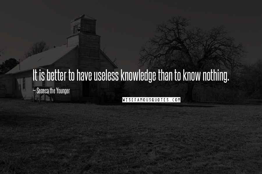 Seneca The Younger Quotes: It is better to have useless knowledge than to know nothing.